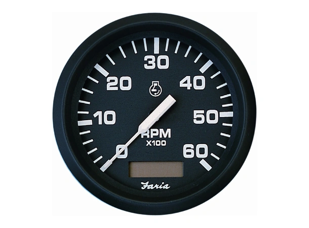 FARIA Turteller + Time Diesel 0-4000rpm Ø3" - Sort - f.magn.sv.hjulføler